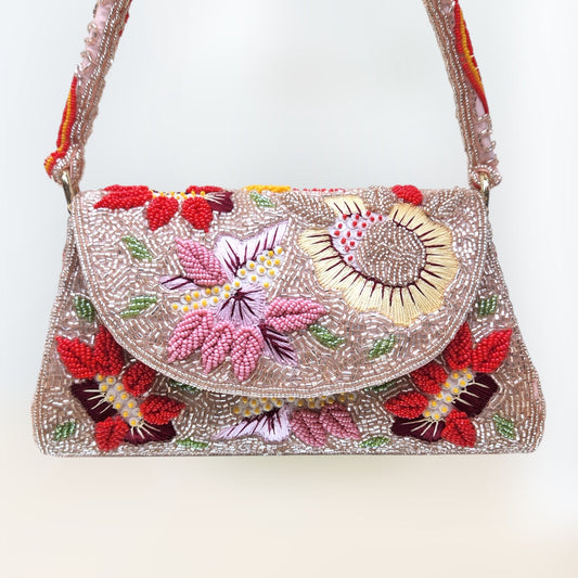 Gulrangi Rose Gold flapover Box Bag