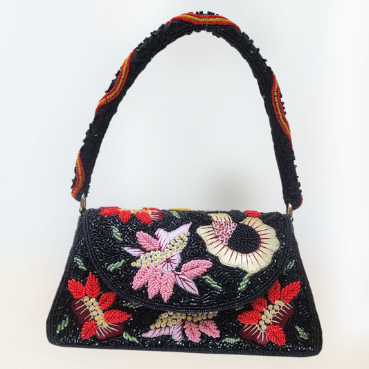 Gulrangi Black flapover Box Bag
