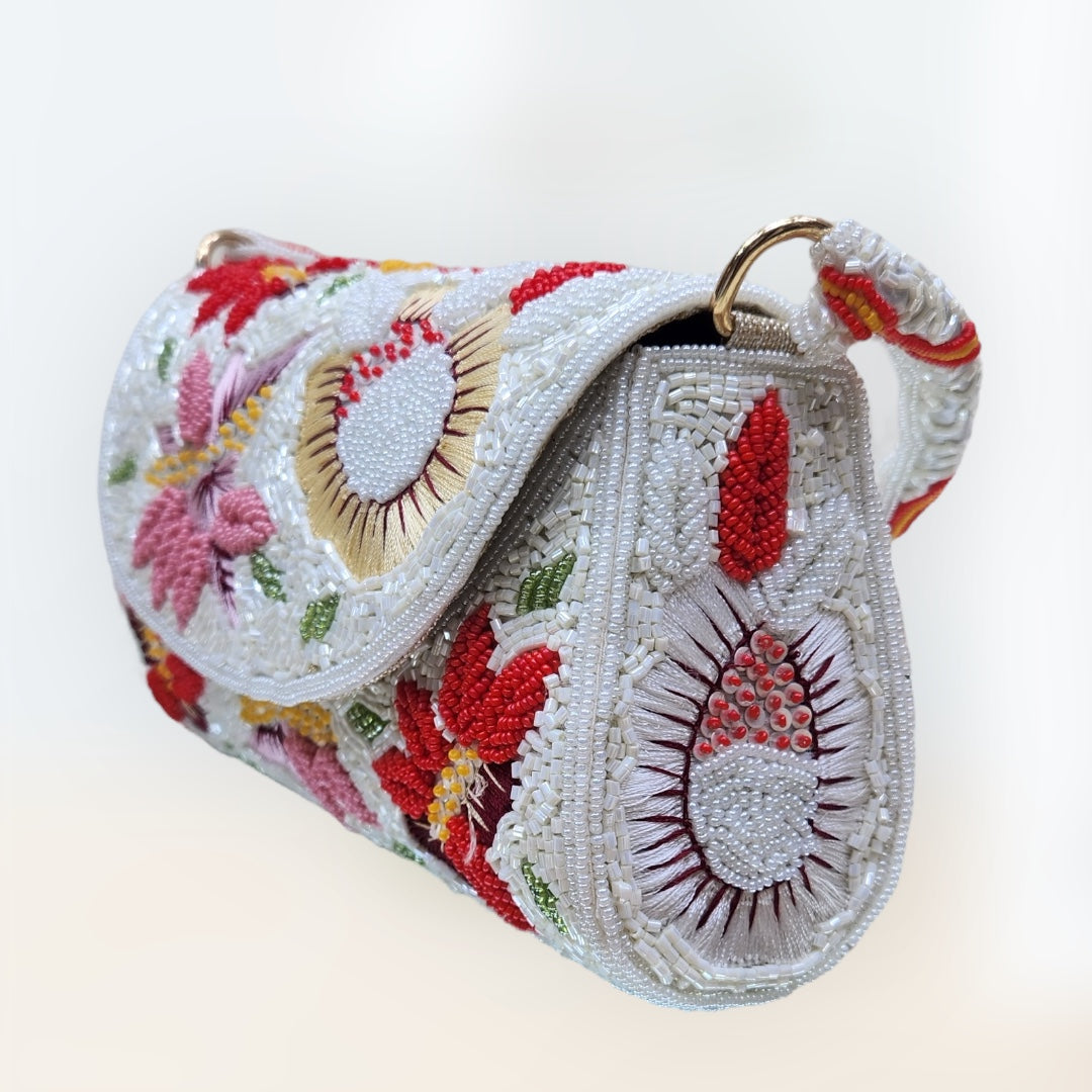 Gulrangi Ivory flapover Box Bag