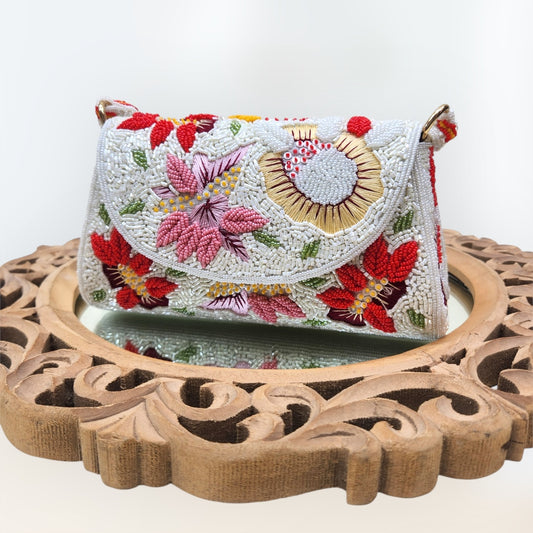 Gulrangi Ivory flapover Box Bag