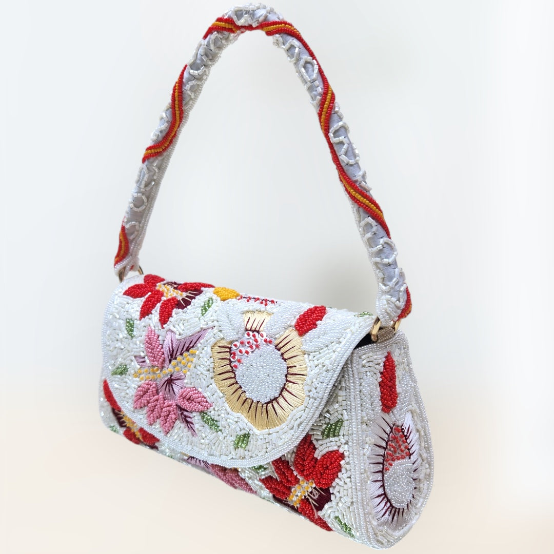 Gulrangi Ivory flapover Box Bag