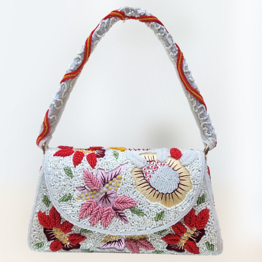 Gulrangi Ivory flapover Box Bag