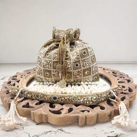 Rajwada Sheesh Gold Potli