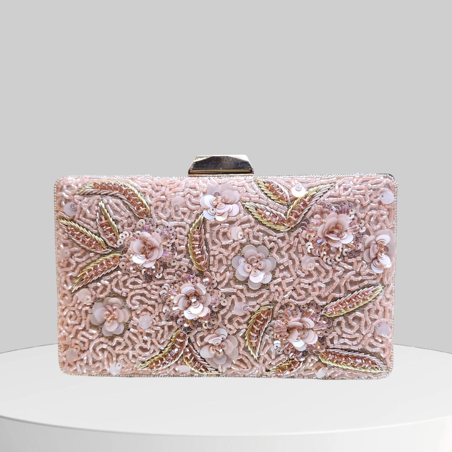 Zarbahaar Rose Gold Box Clutch