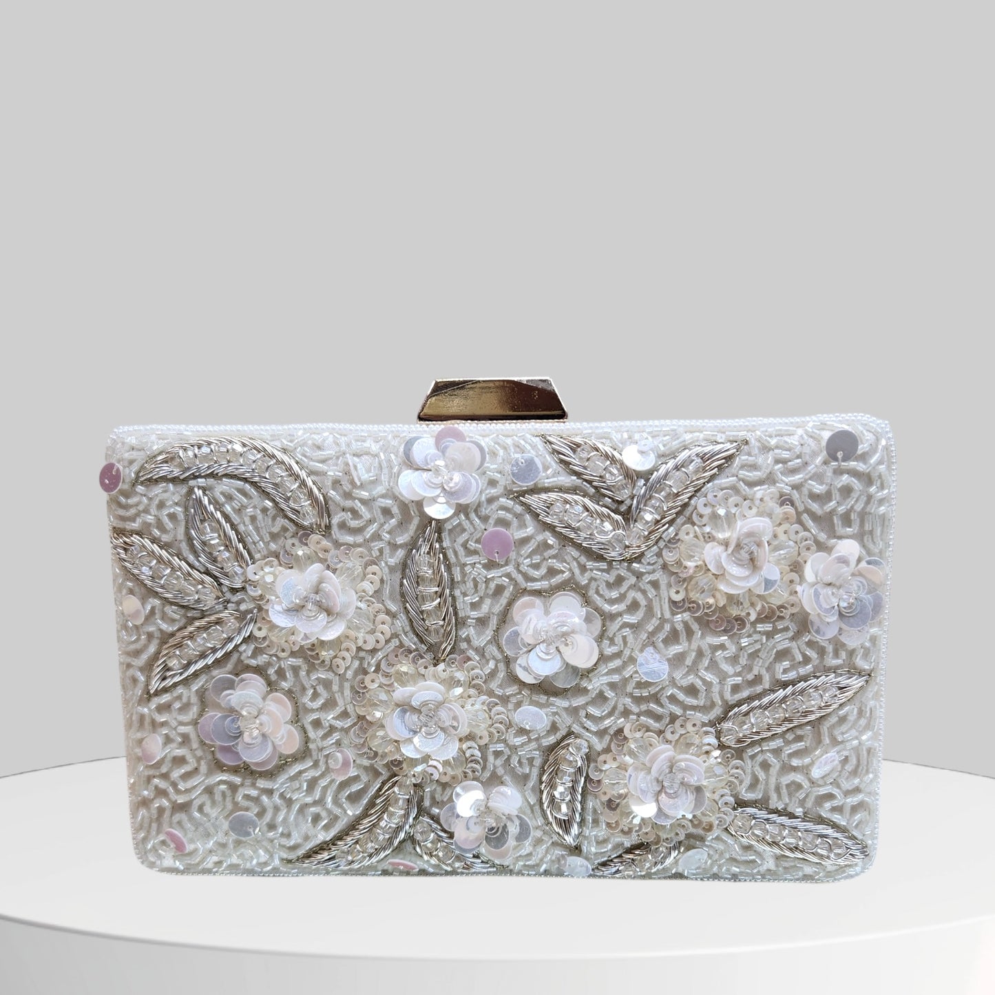 Zarbahaar Ivory Box Clutch