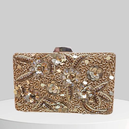 Zarbahaar Antique Gold Box Clutch