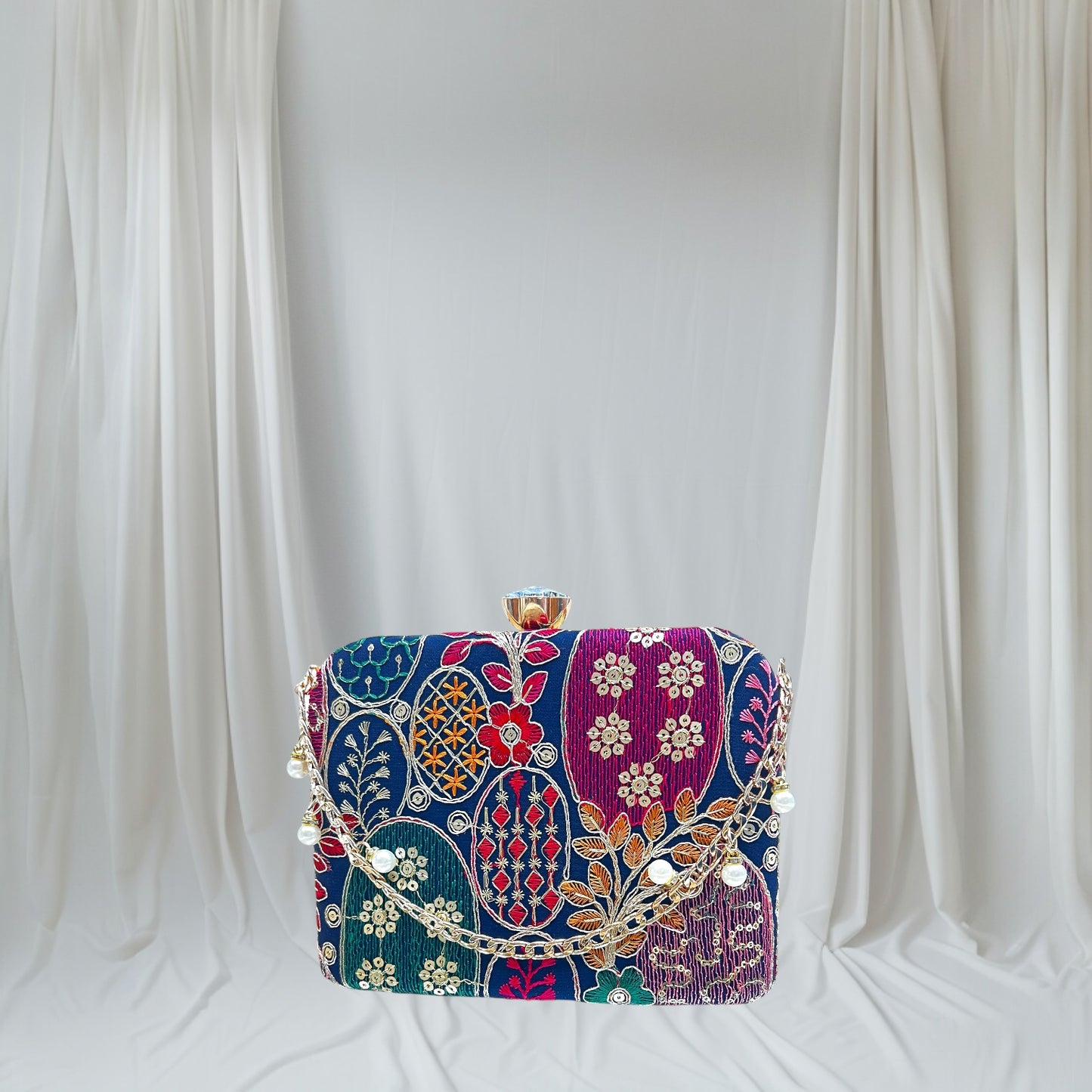 Jashn Blue Box Clutch