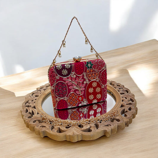 Jashn Pink Box Clutch