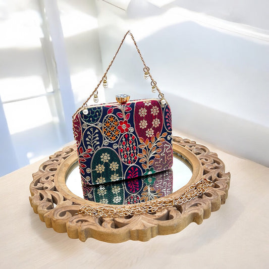 Jashn Blue Box Clutch