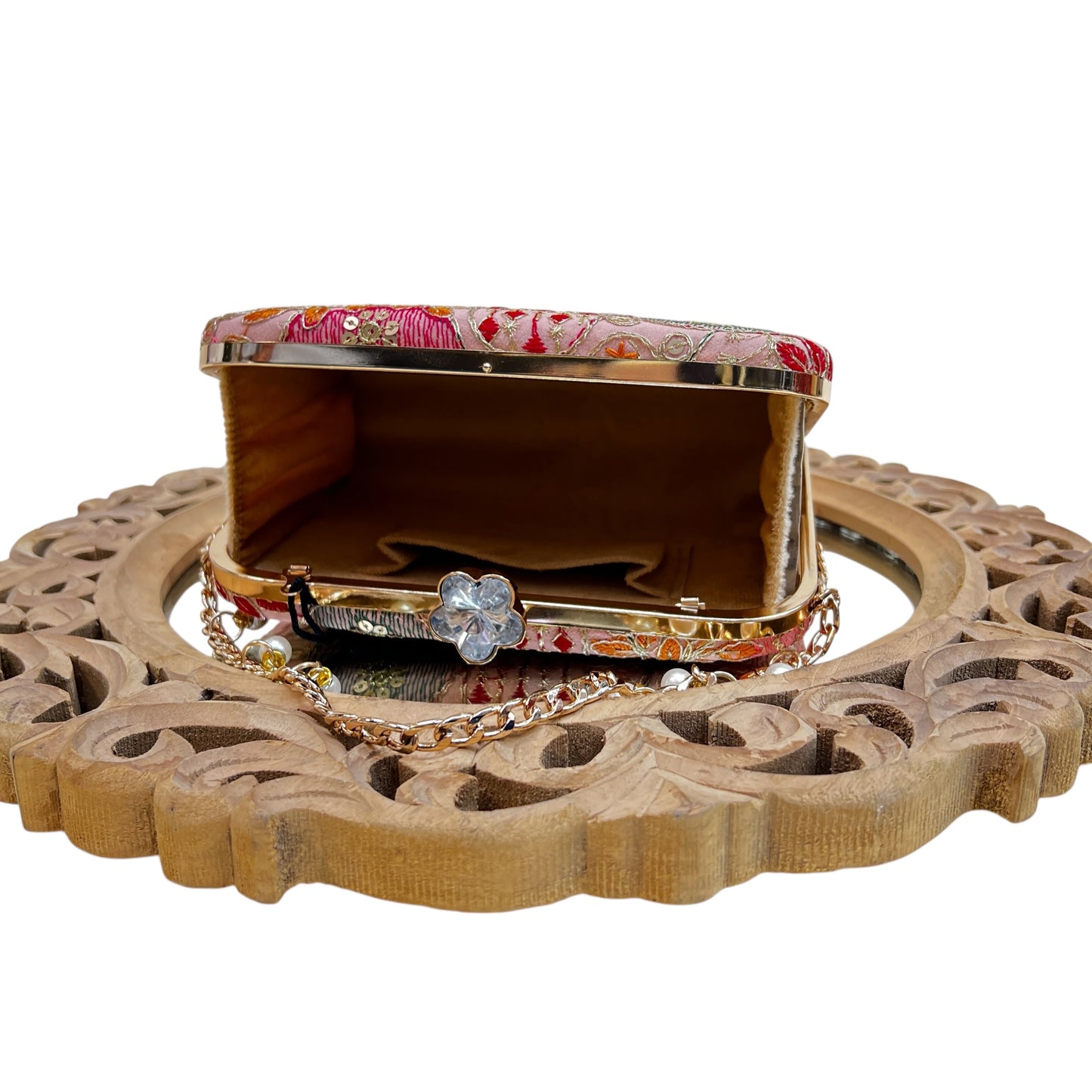 Jashn Peach Box Clutch