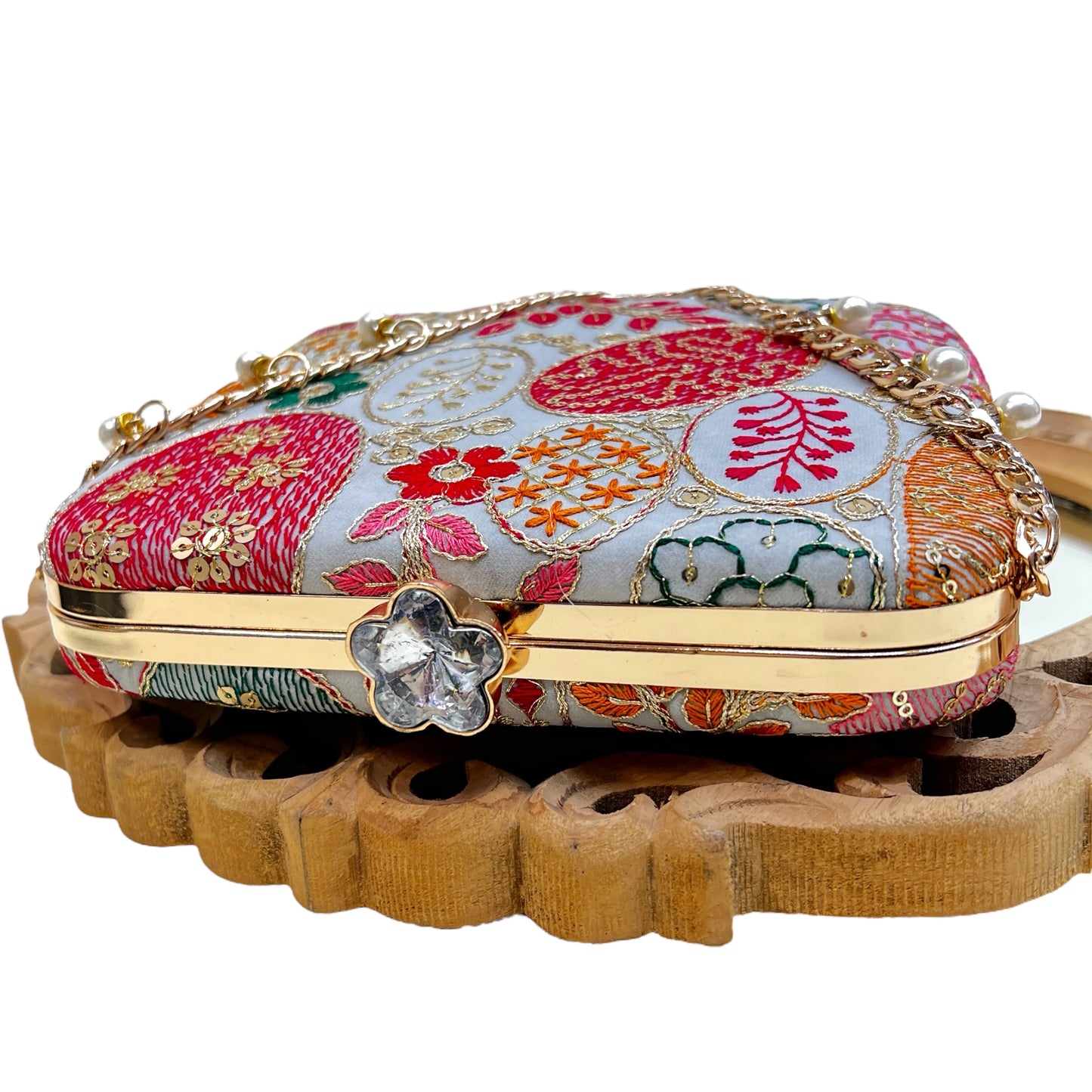 Jashn Grey Box Clutch