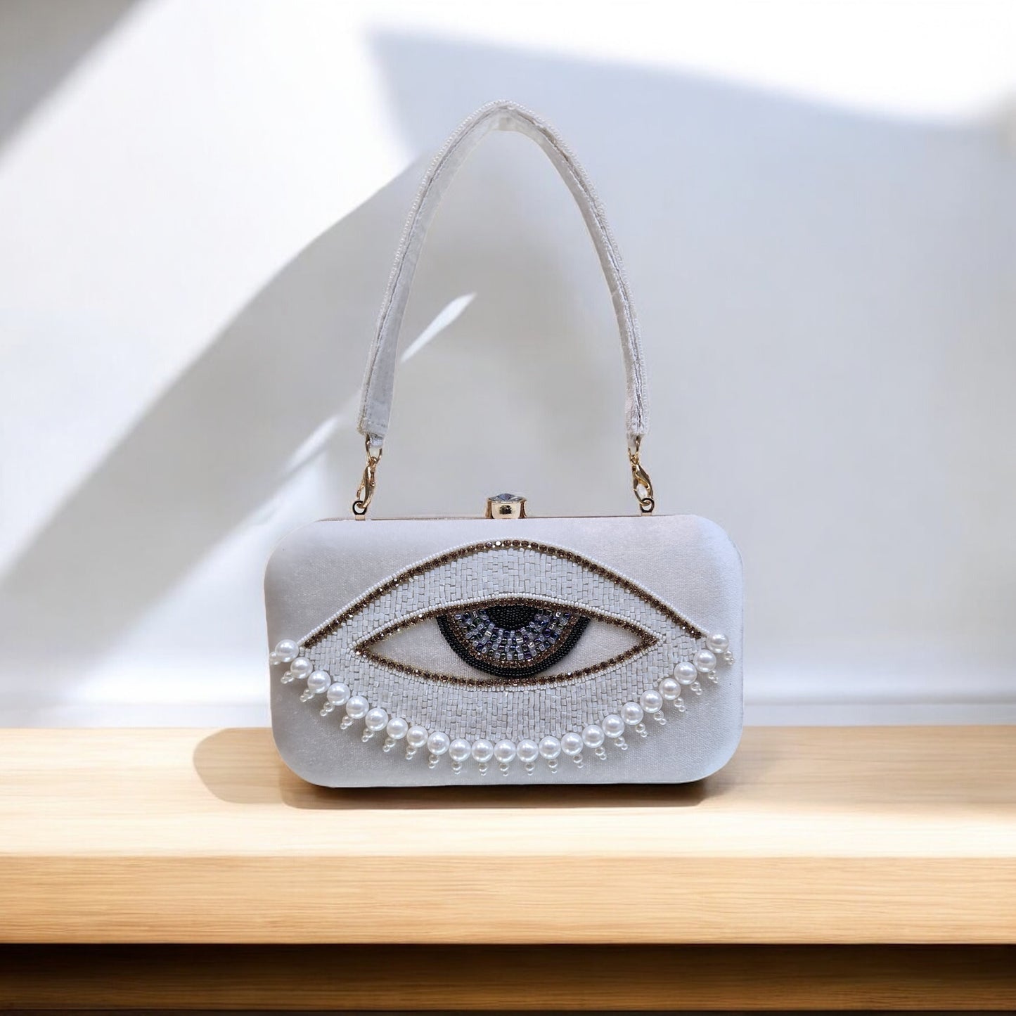 Evil Eye Ivory Box Clutch