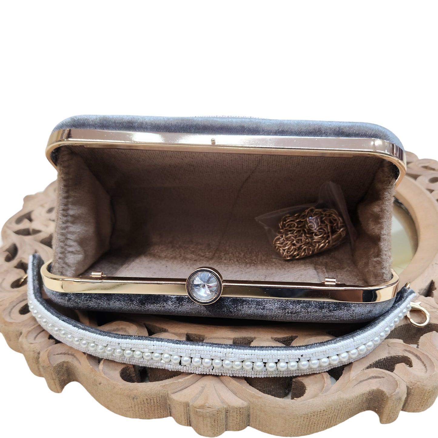 Evil Eye Grey Box Clutch