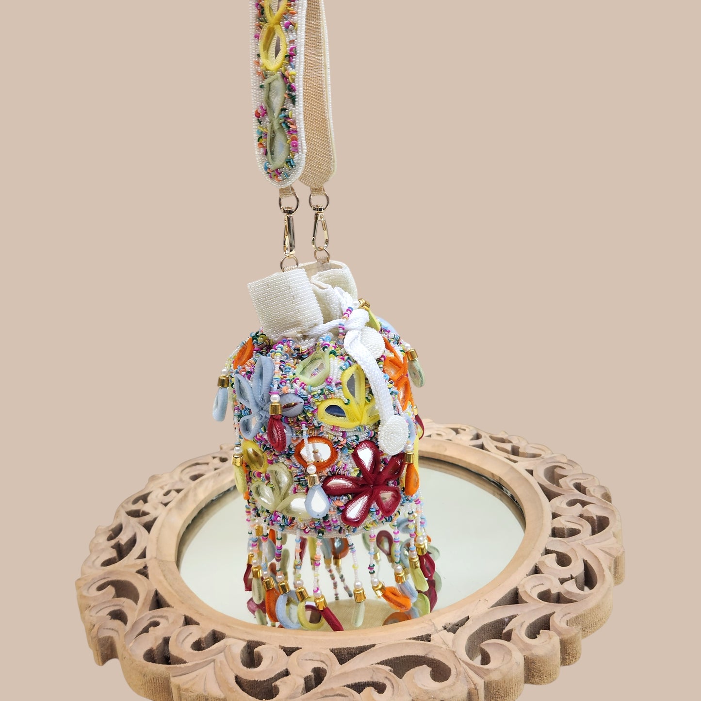 Rang Rasiya Mirror White Potli