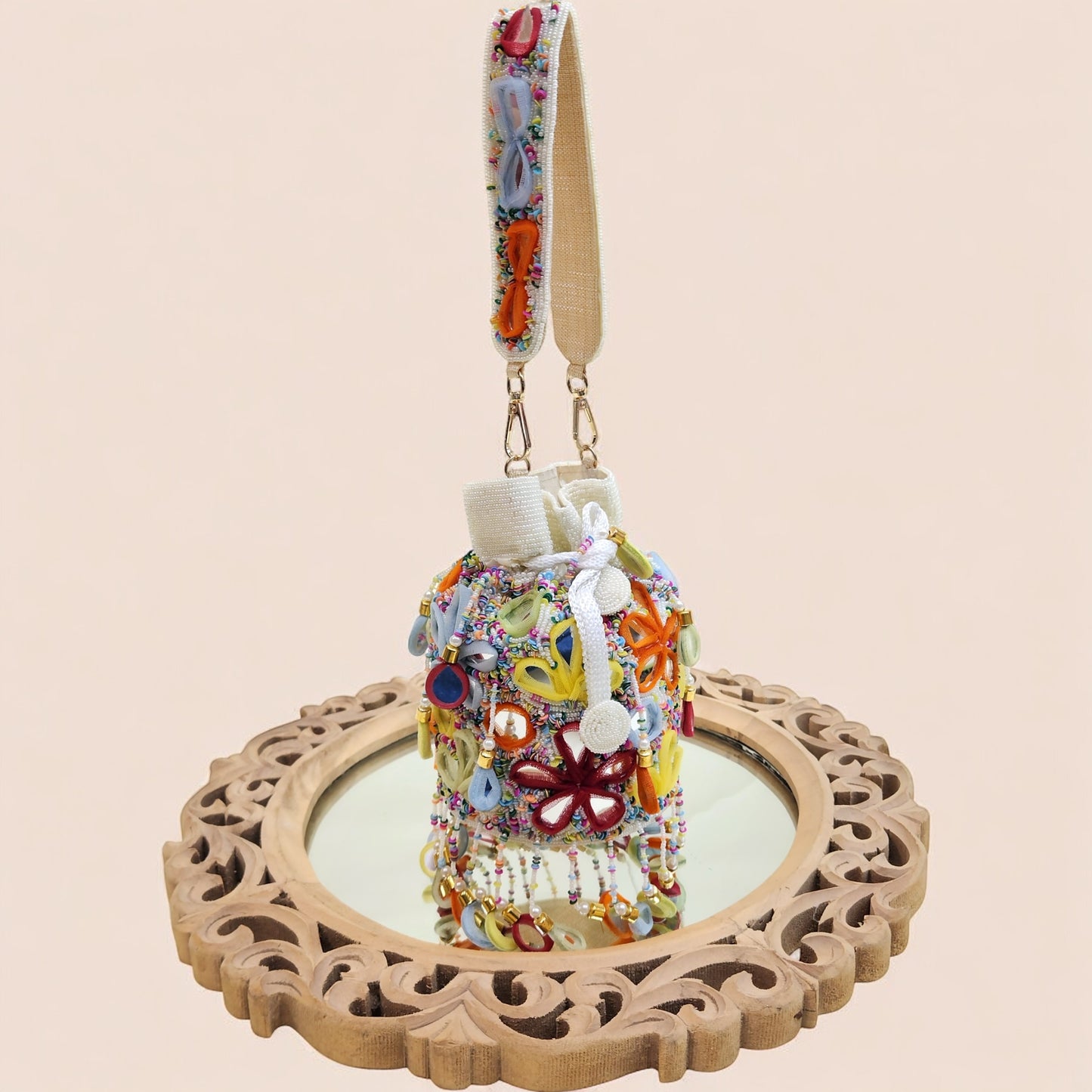 Rang Rasiya Mirror White Potli