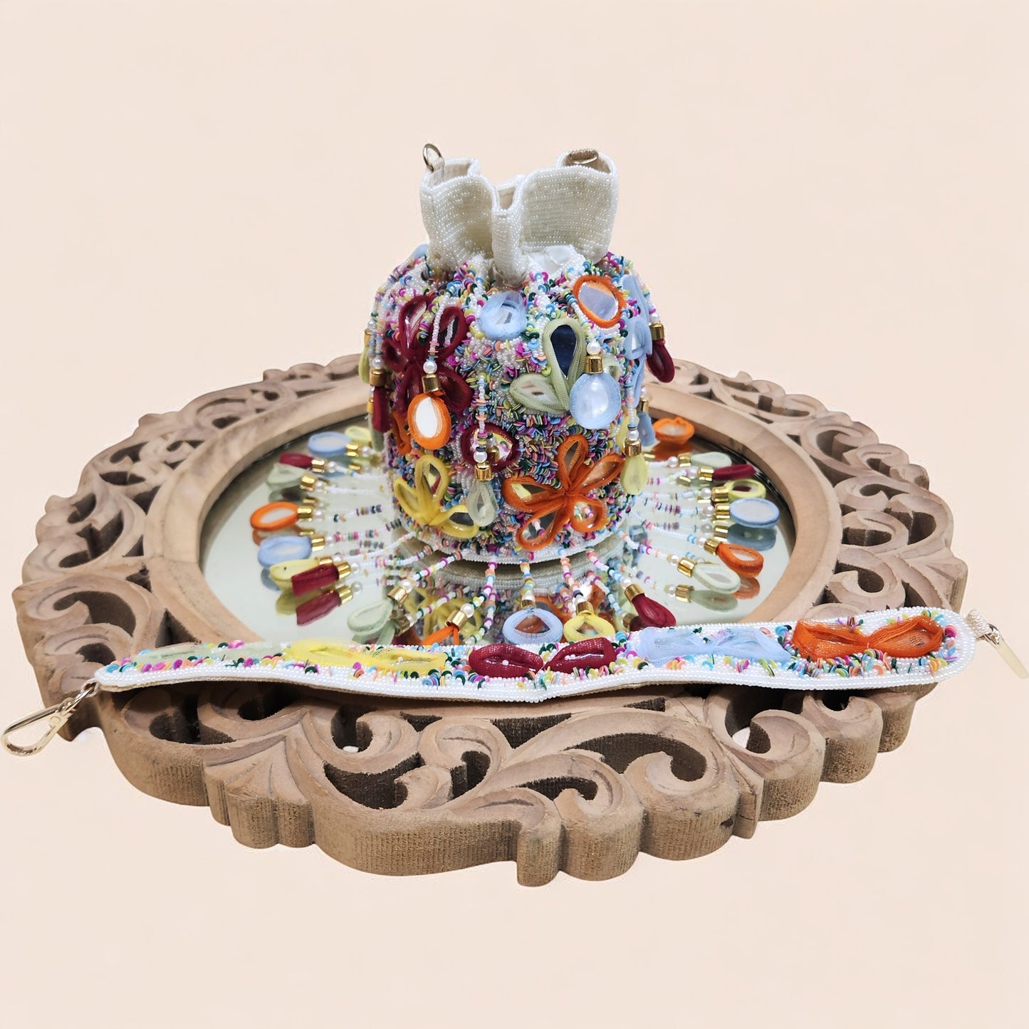 Rang Rasiya Mirror White Potli