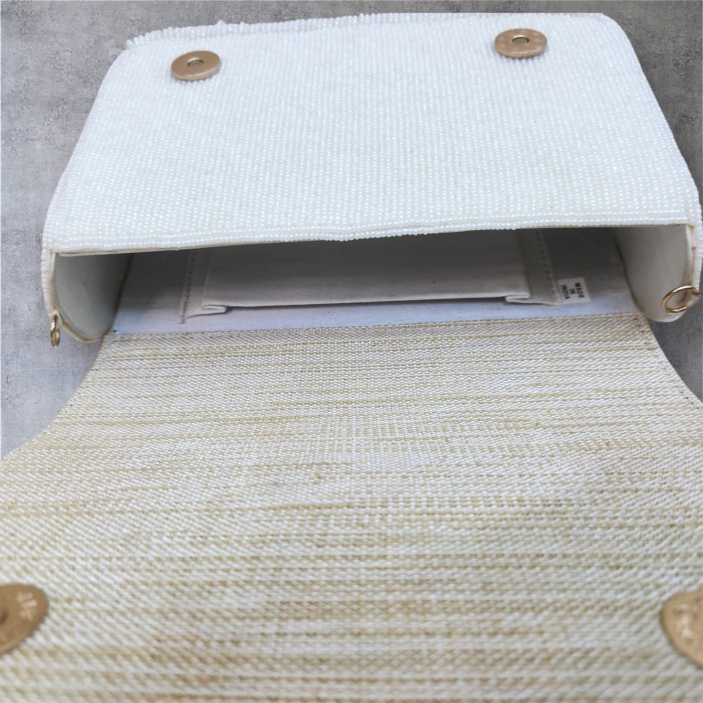 Zareen Fringed Ivory Flapover Box Bag