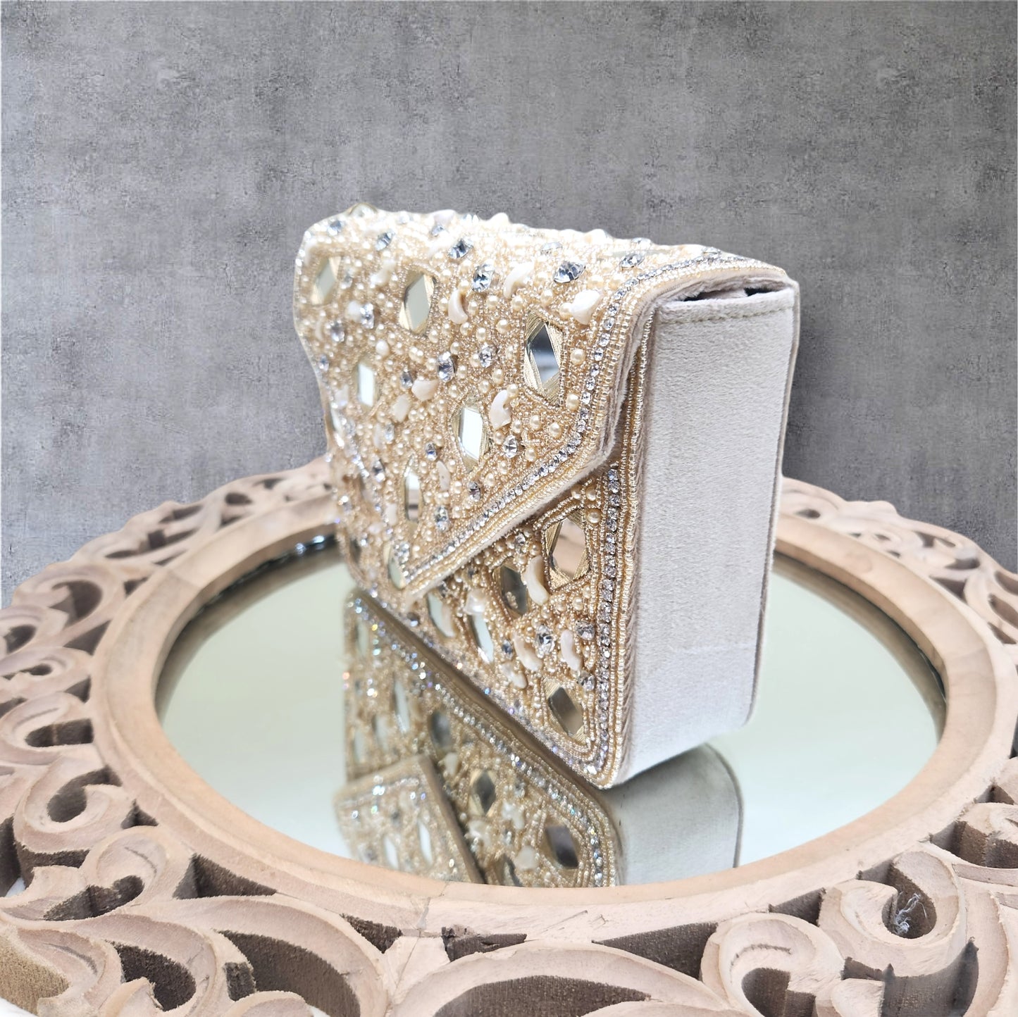 Taara Gold Flapover Box Bag