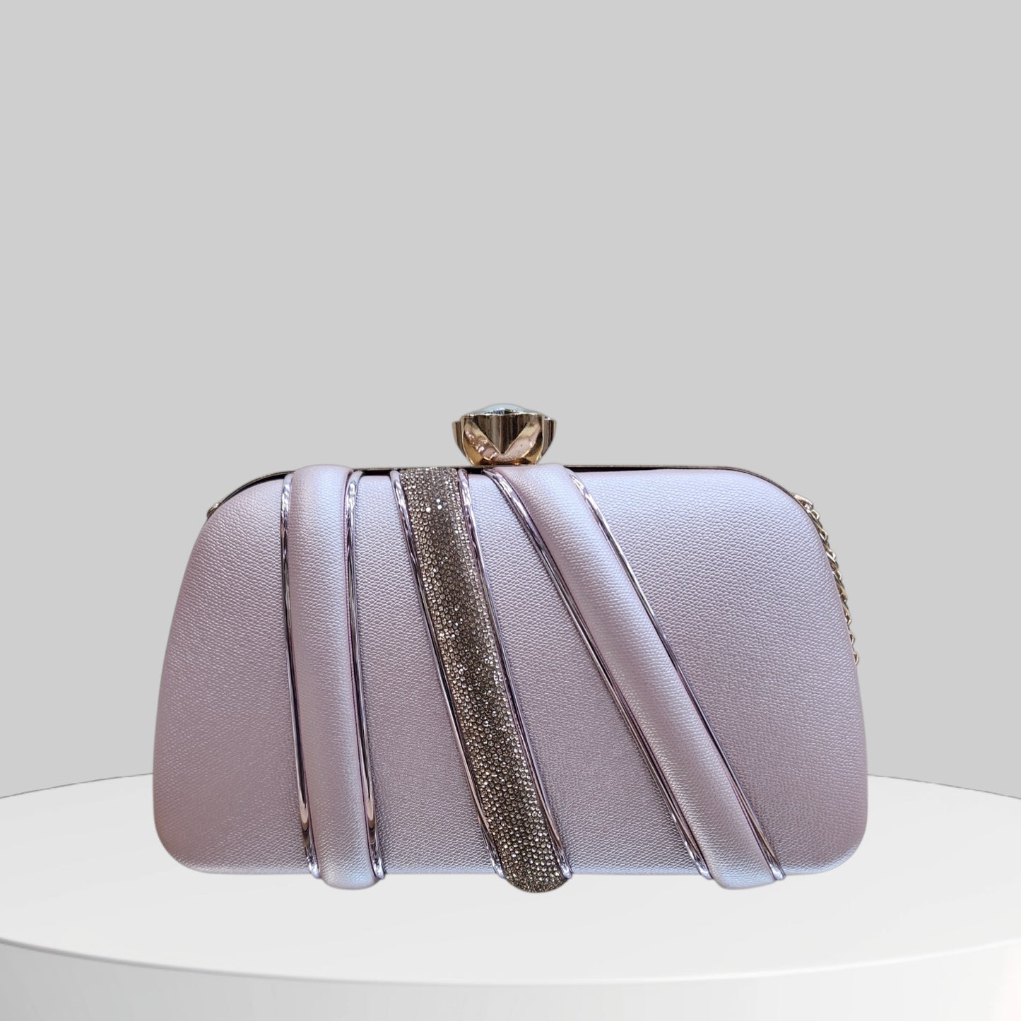 Glimmer Pink Box Clutch