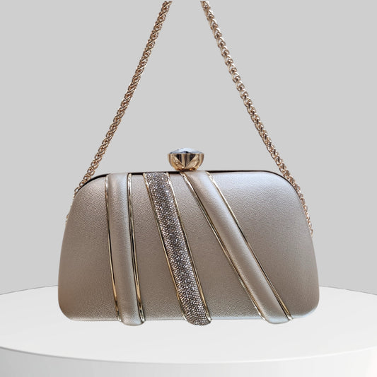 Glimmer Gold Box Clutch