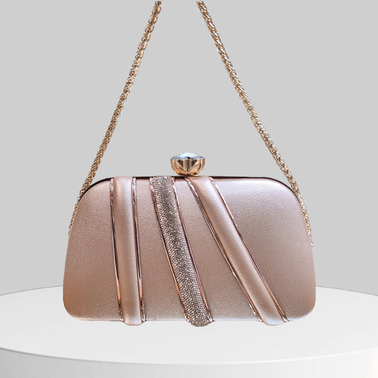 Glimmer Rose Gold Box Clutch