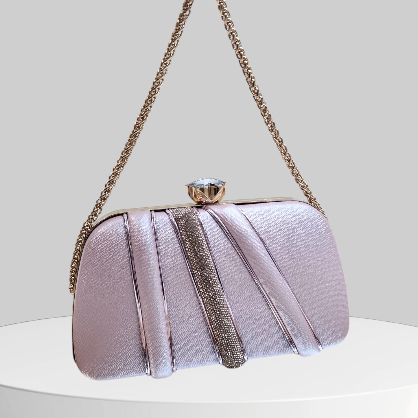 Glimmer Pink Box Clutch
