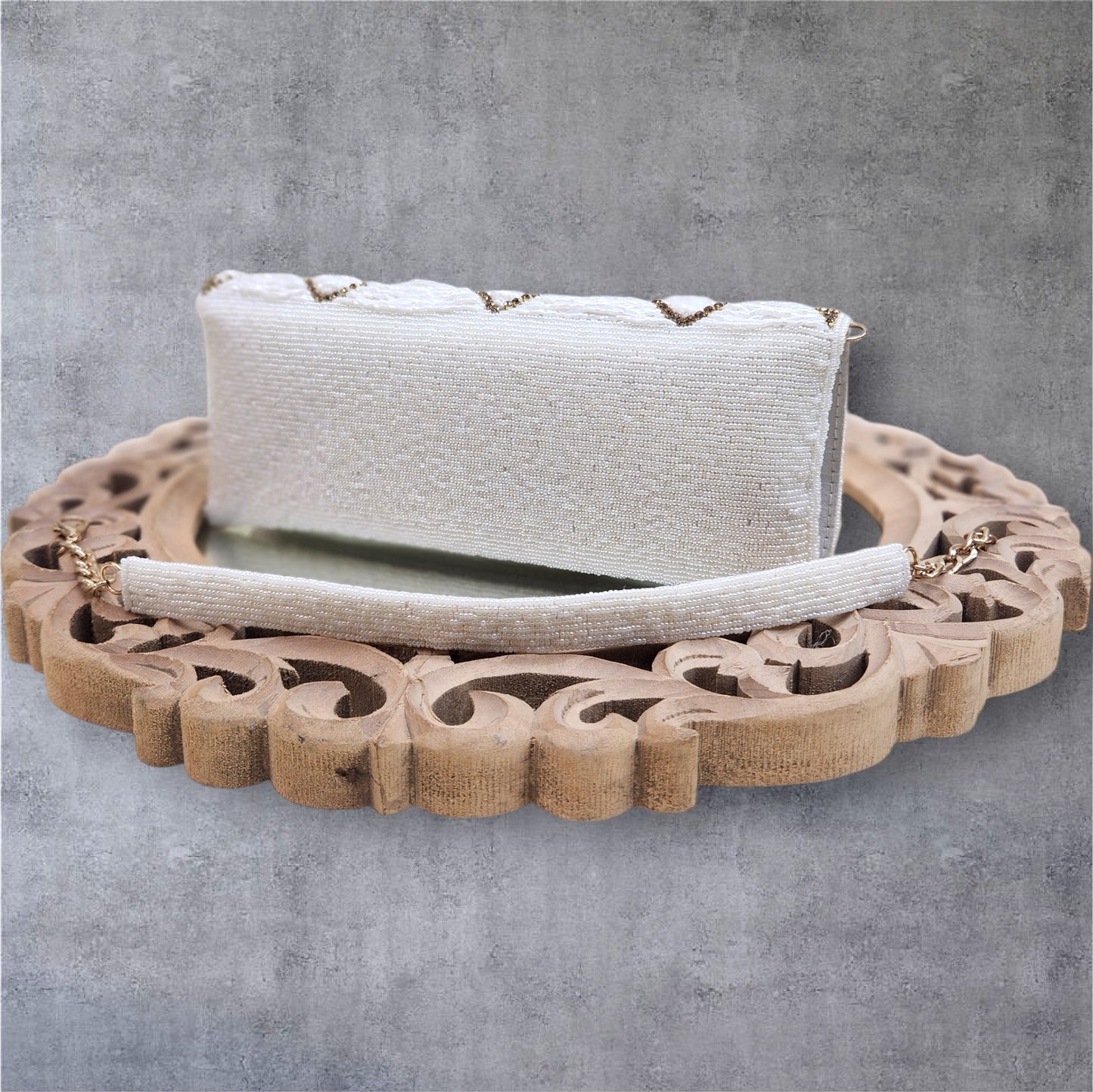 Kainaat Ivory Sleek Flapover Bag