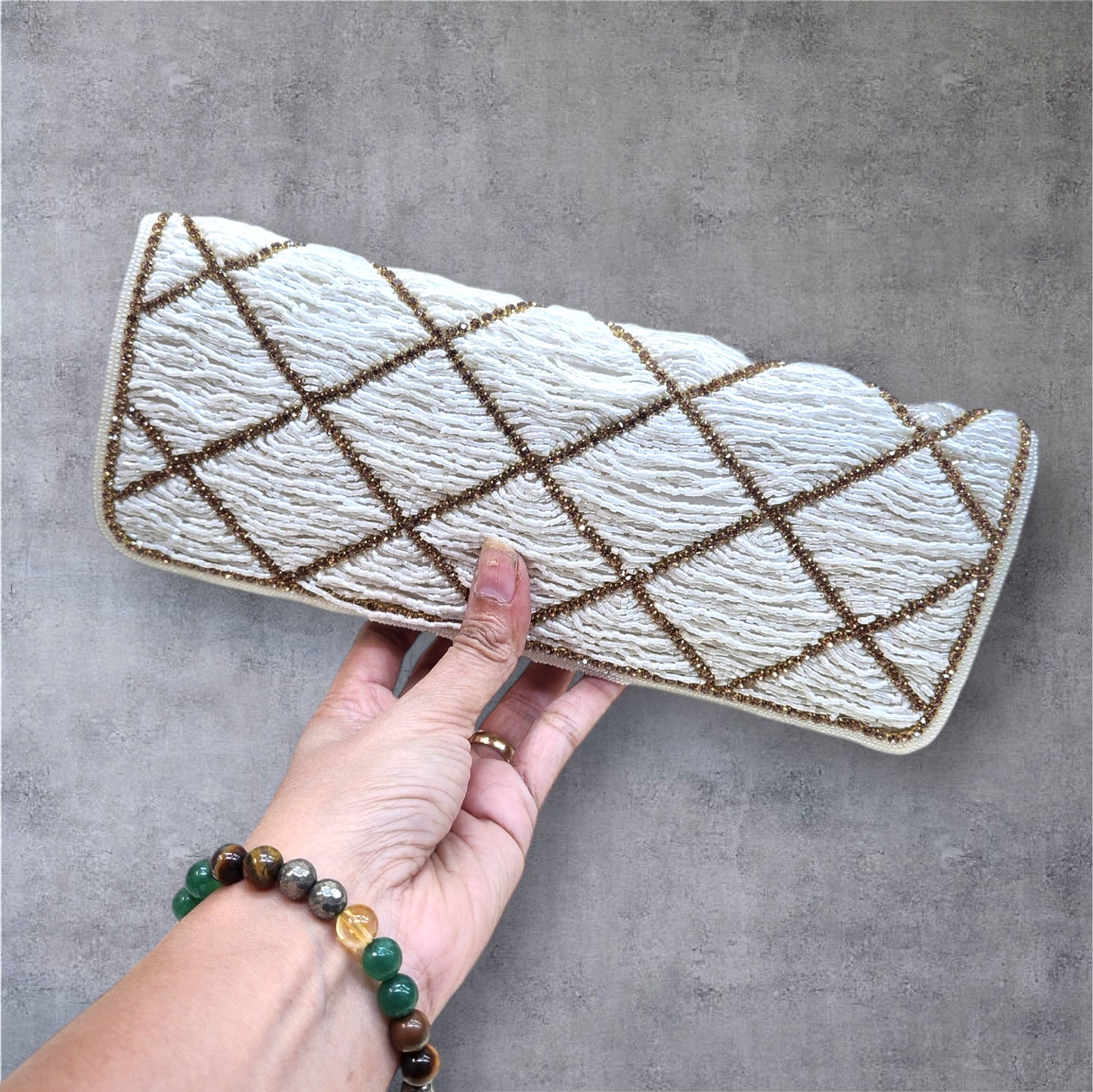 Kainaat Ivory Sleek Flapover Bag