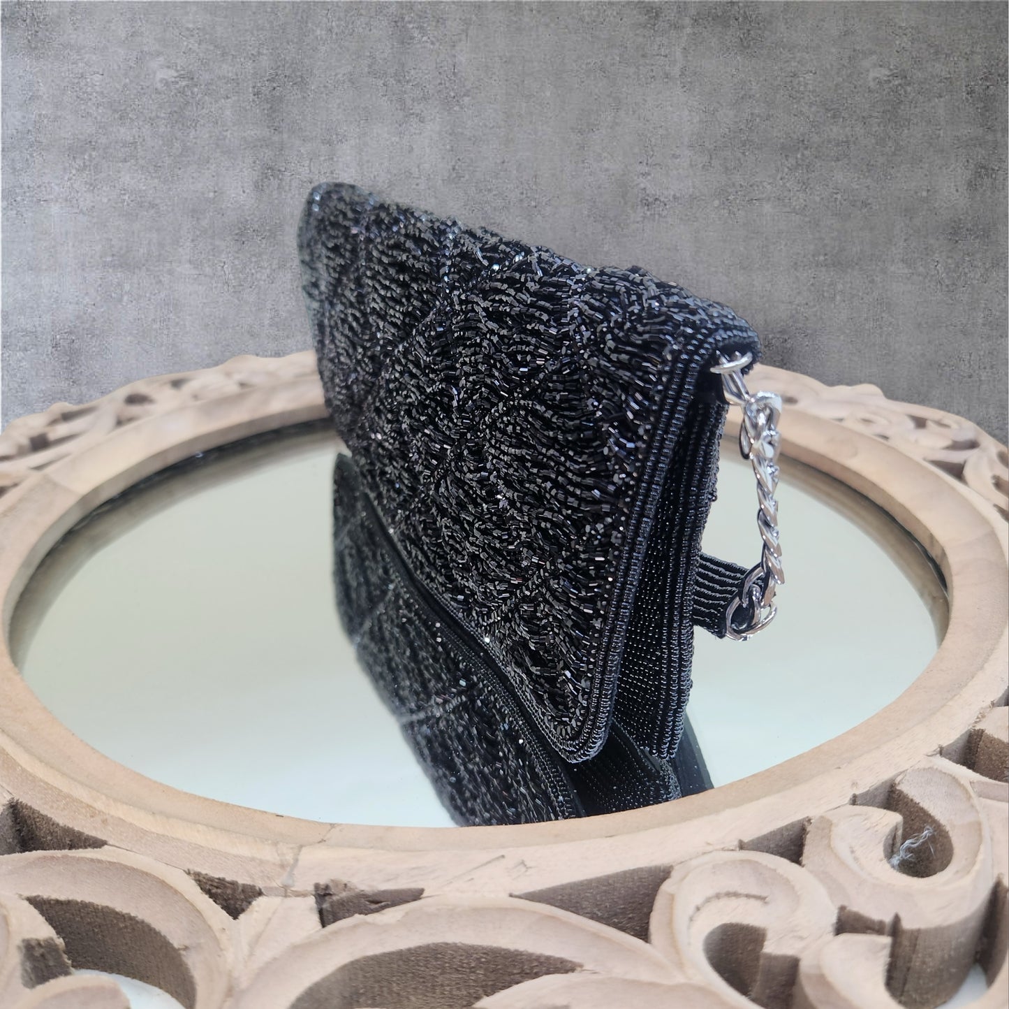 Kainaat Black Sleek Flapover Bag