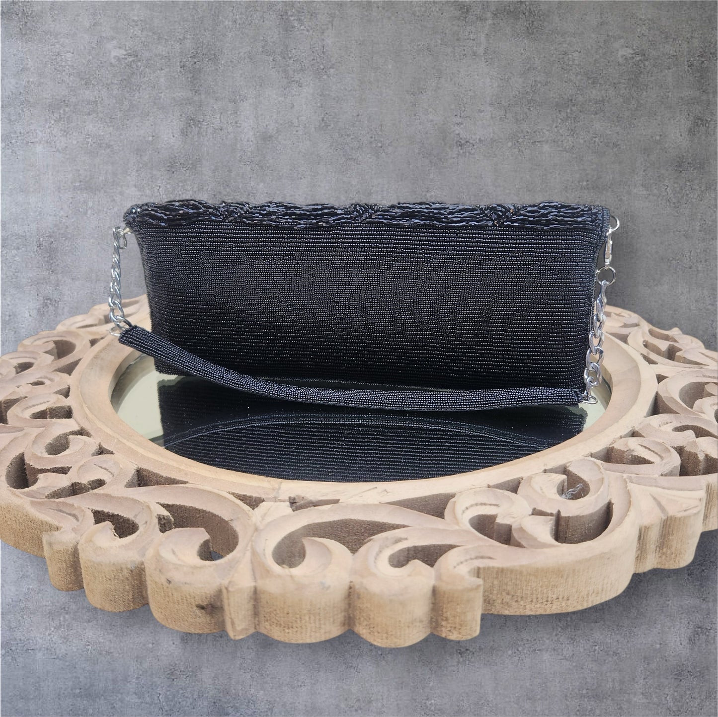Kainaat Black Sleek Flapover Bag