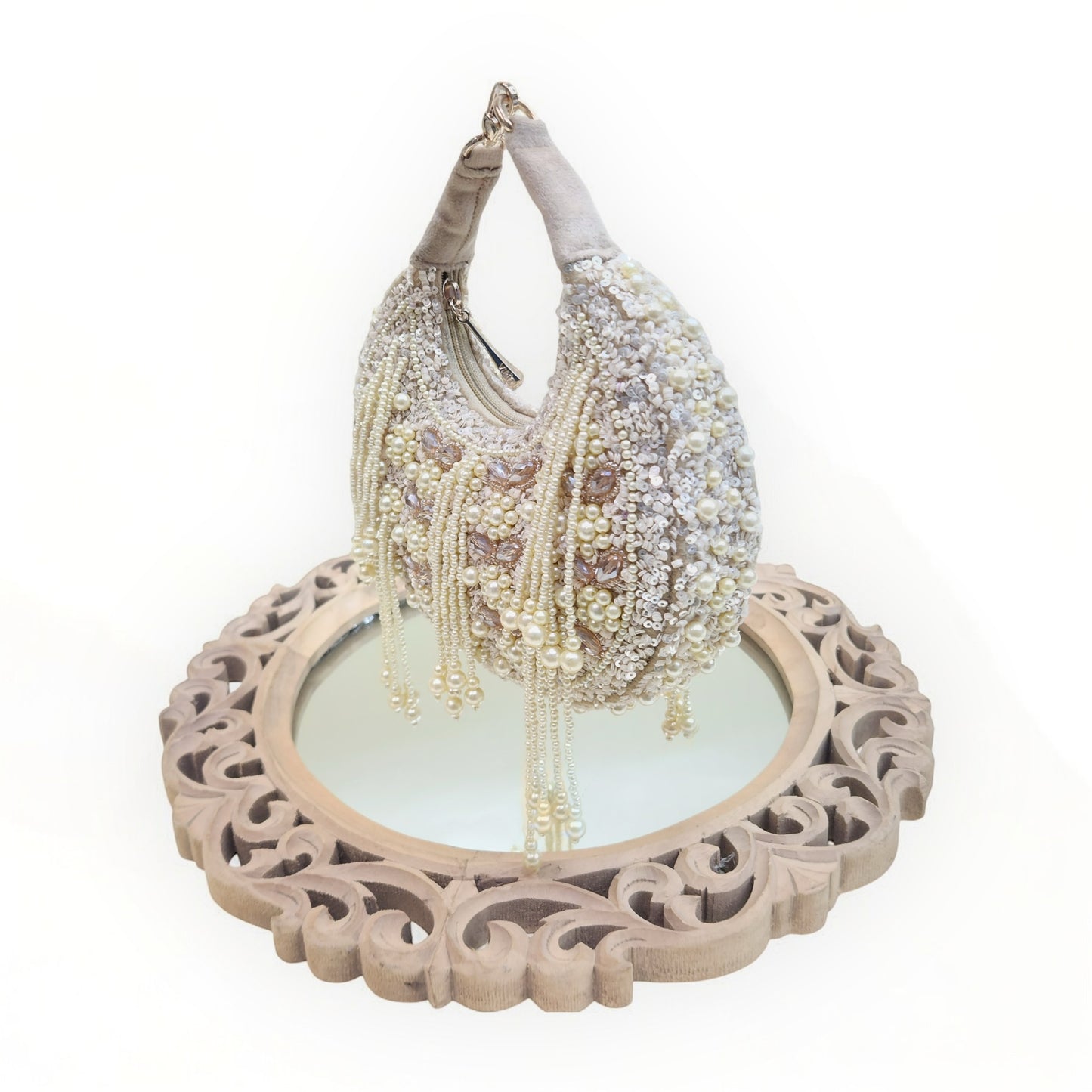 Kanika Pearl Moon Gold Bag