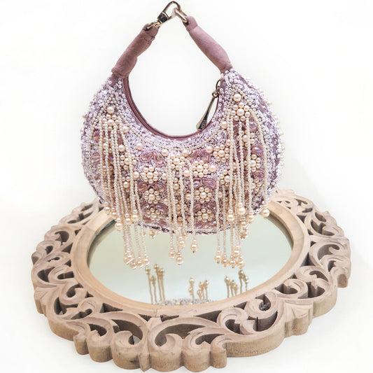 Kanika Pearl Moon Rose Gold Bag