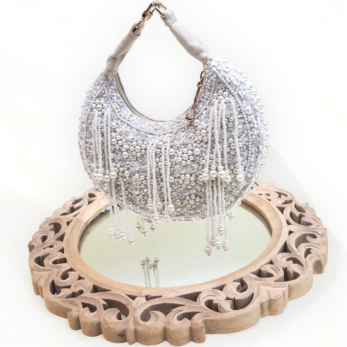 Kanika Pearl Moon Ivory Bag