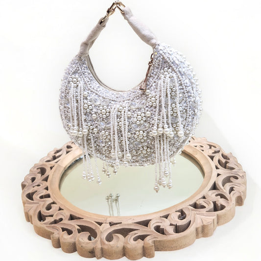 Kanika Pearl Moon Ivory Bag