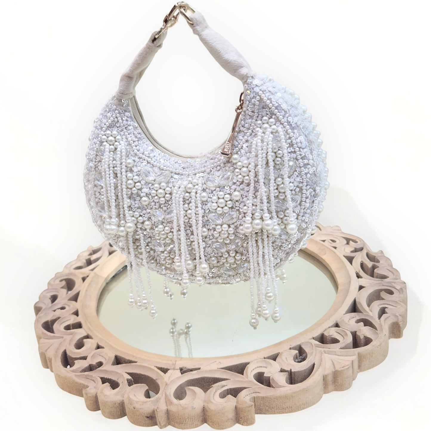 Kanika Pearl Moon Ivory Bag