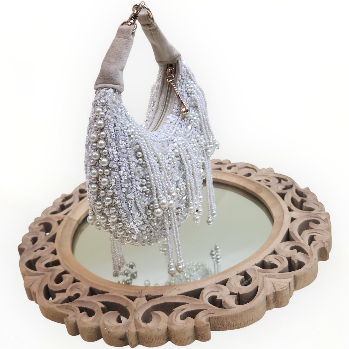 Kanika Pearl Moon Ivory Bag