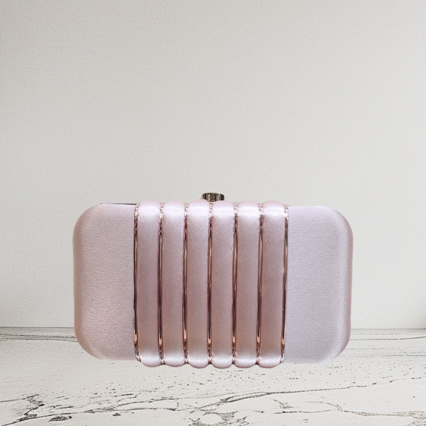 Elina Rose Gold Box Clutch