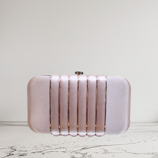 Elina Rose Gold Box Clutch