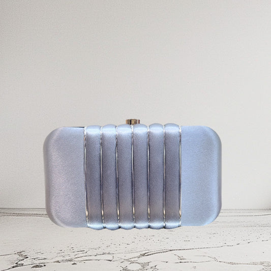 Elina Silver Box Clutch