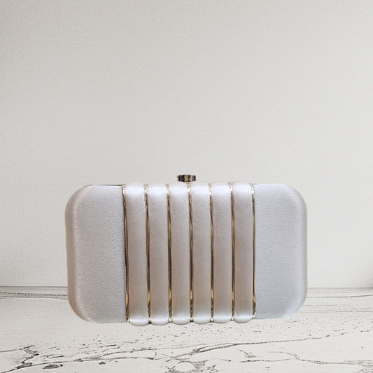 Elina Cream Box Clutch