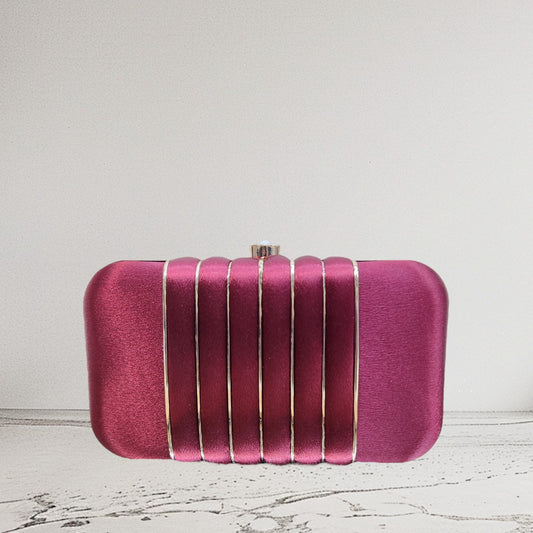 Elina Maroon Box Clutch