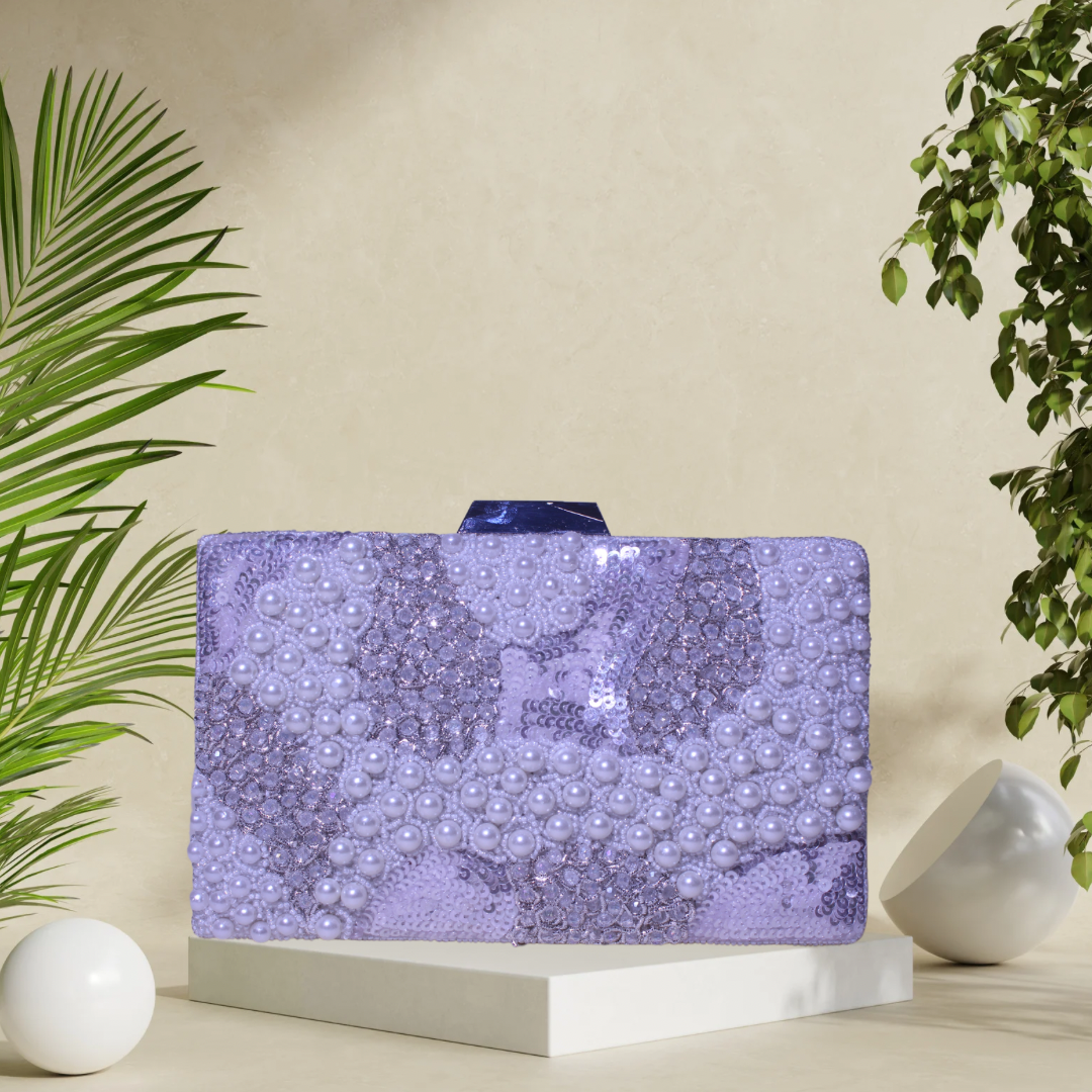 Luminous Grace Silver Box Clutch
