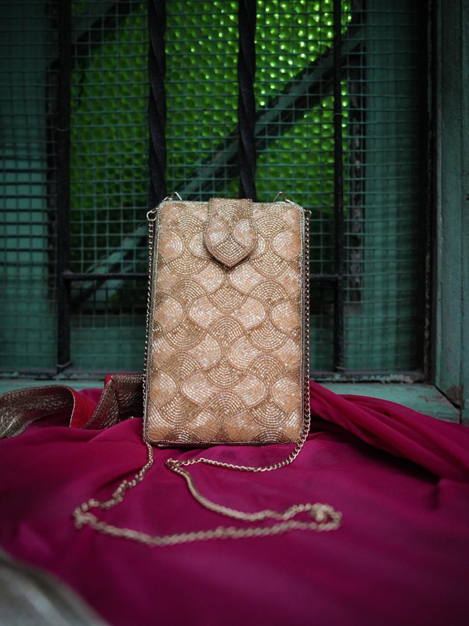Noor Rose Gold Box Clutch