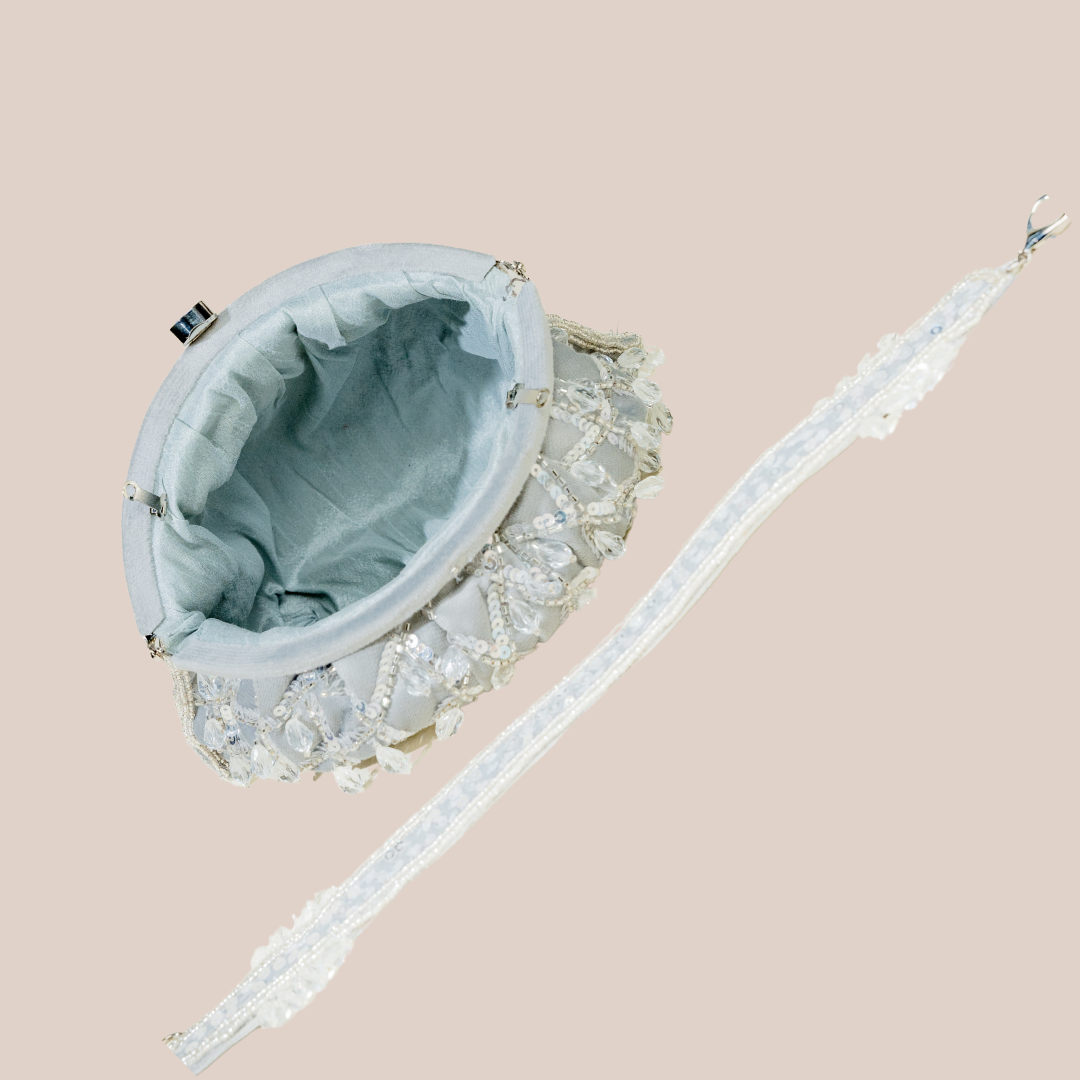 Glamour Drop Grey Frame Potli